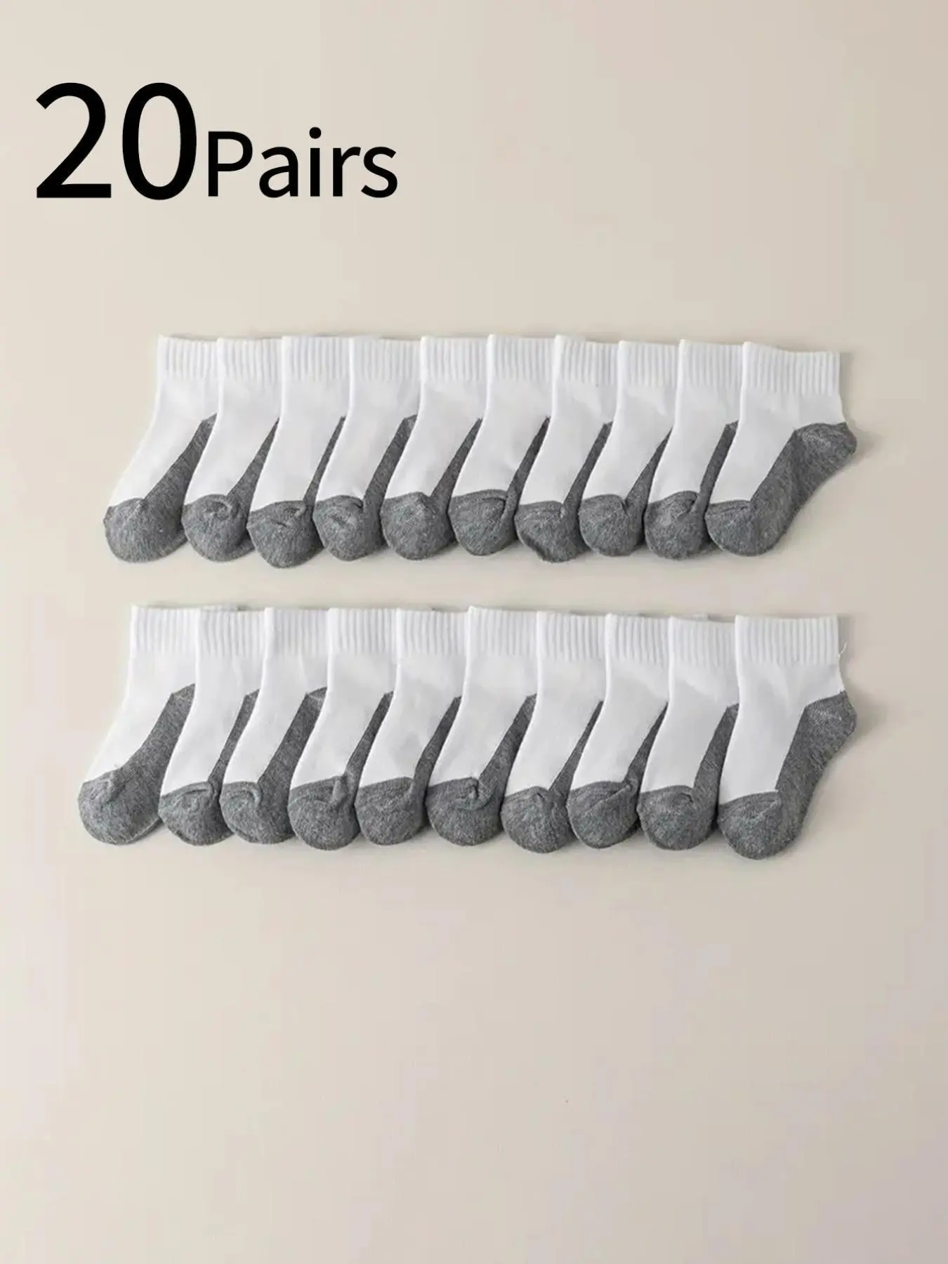 20 Pairs Kids Socks, Youth Socks, Base Colorblock Stain-Resistant Mid-Calf, Comfortable Soft, Anti-Odor, School & Outdoor Sports