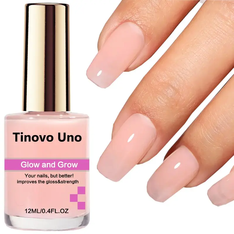 Pink Nail Hardener, Nail Enhancer, Long-lasting Quick-dry Nail Strengthener, Natural Drying Manicure Nail Care Liquid Solution for Women & Girls
