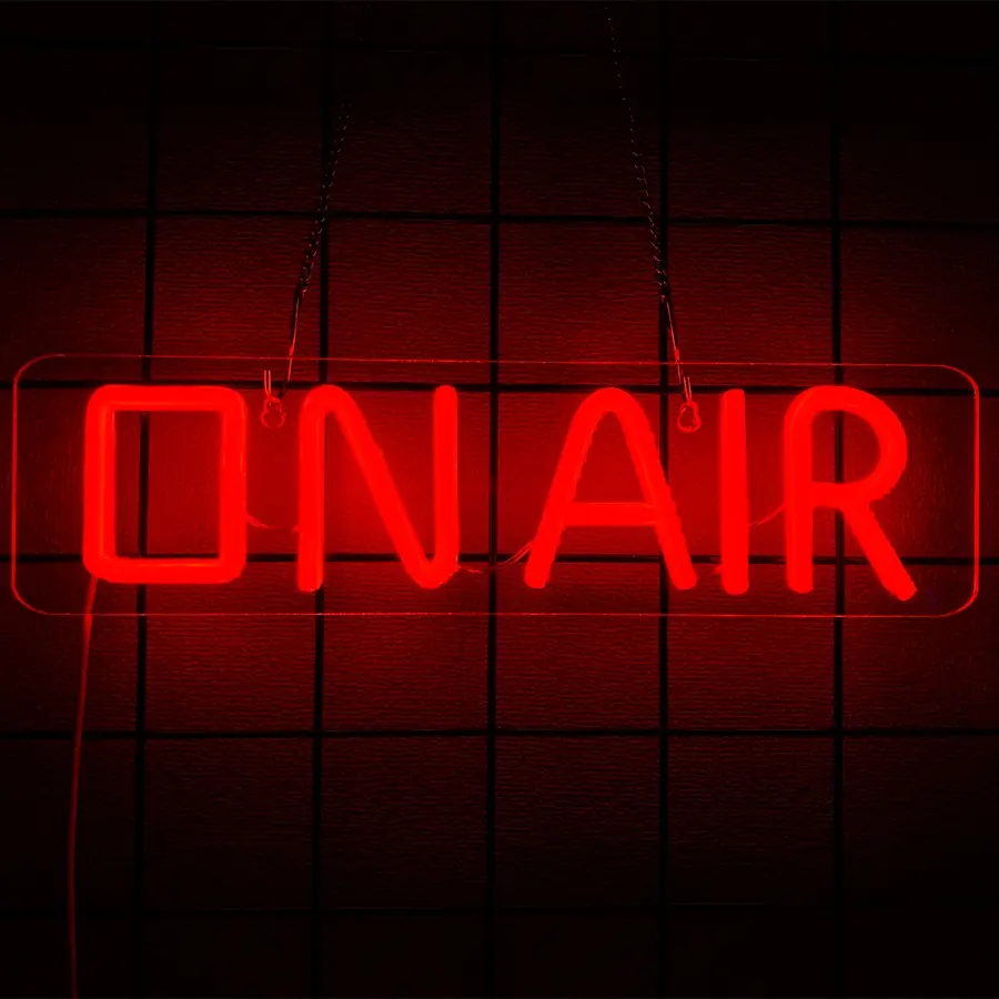 On Air Neon Sign - Led Neon Lights - Decorative Neon Sign, Ambiance Lighting, Decorative Atmosphere Light - Live Streaming/Recording Light Sign for Twitch, Tiktok Streamers/Gamers - Red On Air Led Light for Studio, Bedroom Decor
