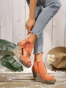 Summer Trend Fish Mouth High Heel Wedge Design Women Casual Fashion Elegant Heeled Sandals, Adjustable Buckle Thick Sole Elevator Shoes, New Zipper Versatile Sandals