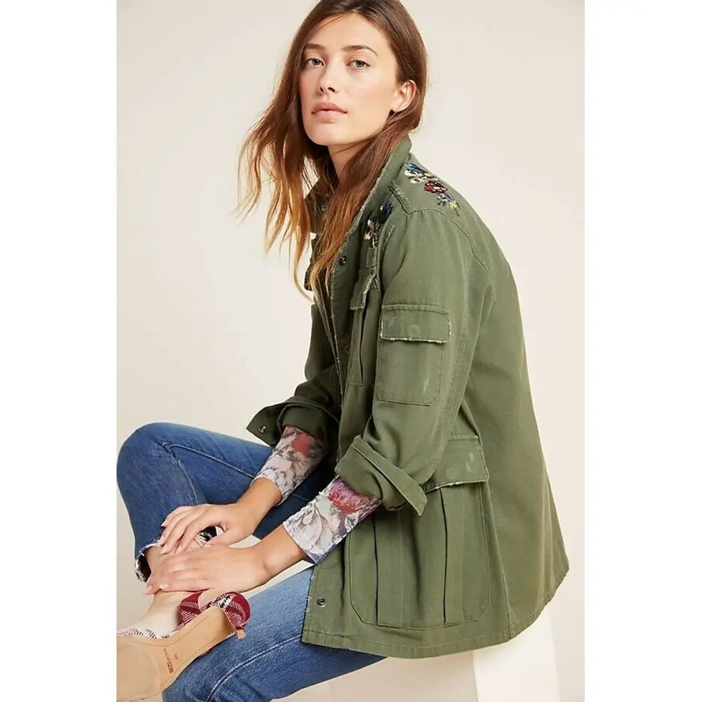 Anthropologie Dolan Left Coast Payton Embroidered Utility Jacket XS