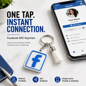 Facebook NFC Keychain | One Tap Follow | Smart Social Media Tag | Creator Networking Keychain