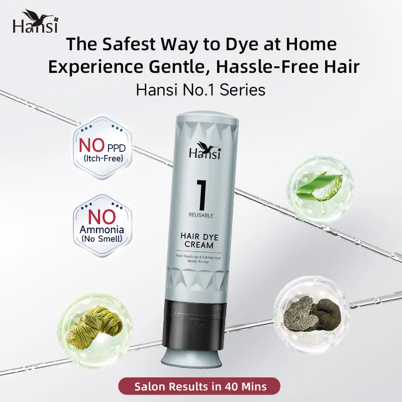 Hansi Easy No-Mix Hair Dye Comb - PPD/Ammonia Free, Reusable, Gentle Plant Extract for Gray Coverage, Roots & Beard - Salon Result 4.9oz/140g PYEONAN Hair Color Outdoorfun Full Dyeing hair color
