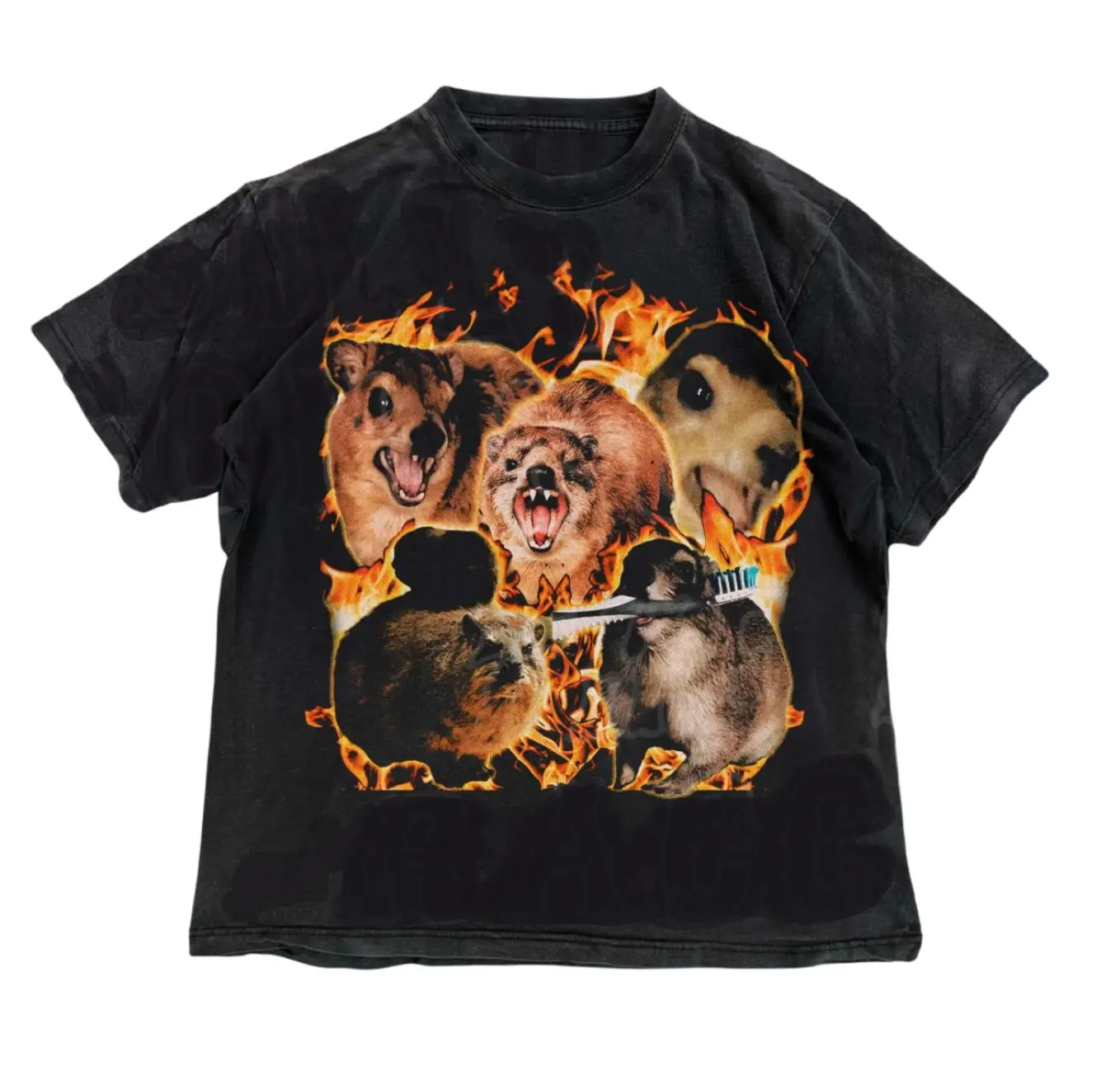 Unhinged Rock Hyrax Tshirt | Chaotic Weird Animal Shirt, Vintage Awawa Meme, Graphic Tee Women Men, Weirdcore Aesthetic, Animal Gift
