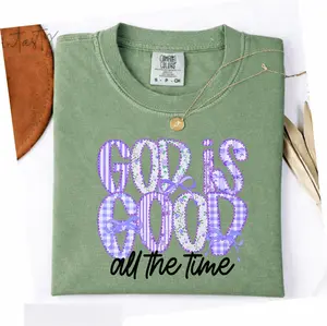 Comfort Colors God Is Good All the Time T-Shirt, Christian Floral Tee, Preppy Religious Shirt, Floral Jesus T-Shirt