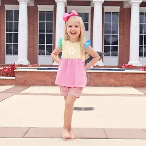 Colorblock Stripe Alexa Short Set - Soft Knit Girls 2Pc Outfit