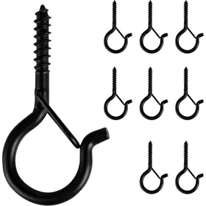 8 Count Q-Hanger, Screw Hooks for Outdoor String Lights - Ceiling Hooks for Hanging Plants Wind Chimes, Safety Buckle Design, Windproof, 2.2 Inches