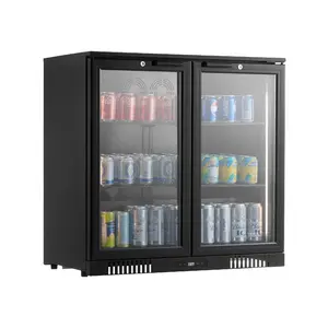 VEVOR Beverage Refrigerator Cooler, 246 Can Beverage Fridge, Soda Beer Fridge with Glass Doors, Adjustable Shelves, Digital Temperature Control, Built-in or Freestanding Fridge for Restaurant Bar