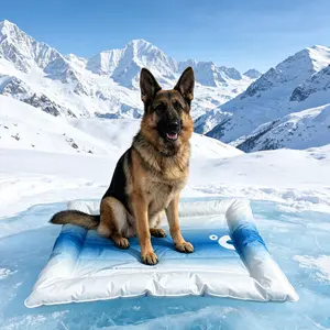 Hsecoyay cooling pet Mat, Eco-friendly Cooling Pad for Large Dog, Pet Cooling Mats for Dog and Cat house, Use in Crate, Tunk, Camping, Outdoors, Portable, Machine Washable, Durable, Outdoorfun, Waterproof calming donut bed