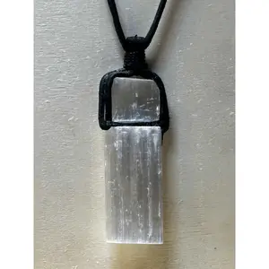 Selenite Necklace on Cotton String