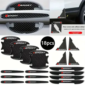 16-piece automotive exterior modification kit, including universal car sticker, side decals, door handle stickers, corner impact protectors, handle guards, weather strips for mirrors, Sticker for cars, suitable for all vehicle models