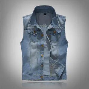 Autumn Men's Denim Cotton Vests Casual Ripped Lapel Vintage Sleeveless Jacket Men Streetwear Jean Waistcoats Tops Clothing 6XL Can be used with raincoat