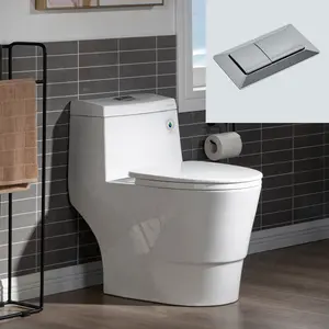 WOODBRIDGE Modern One-Piece Elongated toilet with Solf Closed Seat and Hand Free Touchless Sensor Flush Kit, White