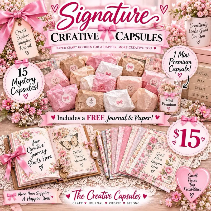 Signature Creative Journaling Supply Set (15-Piece Paper Kit + Journal)