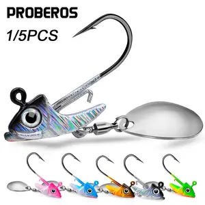 1pcs Lure Lead Head Hook with Hook, 7g/10g/15g Soft Fish Weight Anti-Bottom Fishing Hooks, Bass Casting Accessories