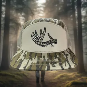 Antler Shed Realtree Camo Trucker Hat 2026 – Rugged 7-Panel Snapback Cap – Outdoor Hunting Style Mesh Back Hat – Adjustable High Crown Trucker Cap for Hunters