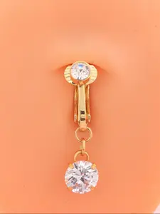 Shiny Fashion Cubic Zirconia Belly Ring, Belly Button Jewelry, No Piercing Required, Stylish Body Jewelry Gift for Women, Elegant Accessory for Any Occasion