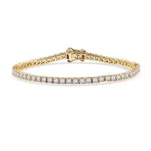 Shop LC Moissanite 4.90 ctw Bracelet in 18K Vermeil Yellow Gold Over Sterling Silver 6.50 In