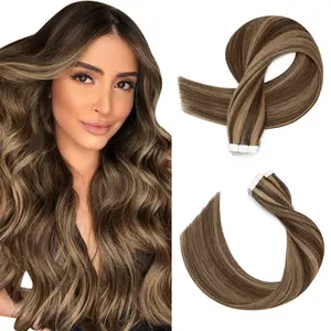 SEGOHAIR Tape in Hair Extensions Human Hair,Invisible Tape in Hair Extensions, 10 Pcs Real Hair Straight Natural Remy Tape Hair Extensions，12 Inch-18 Inch