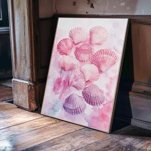 Pink Seashell Collection Poster Print Coastal Wall Art Nautical Decor Coastal Cowgirl Wall Art Beach House Nautical Printing, Room Decor, Unframed