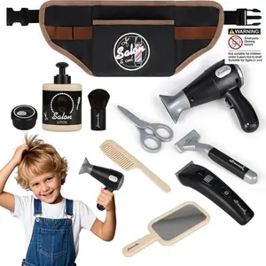 10 PCS Barber Shop Pretend Play Toy Haircut Barber Set Toy Hair Salon Play Set Kids Shaving Kit for Boys Haircut Kit for Boys 3+ Year Old Birthday Gift