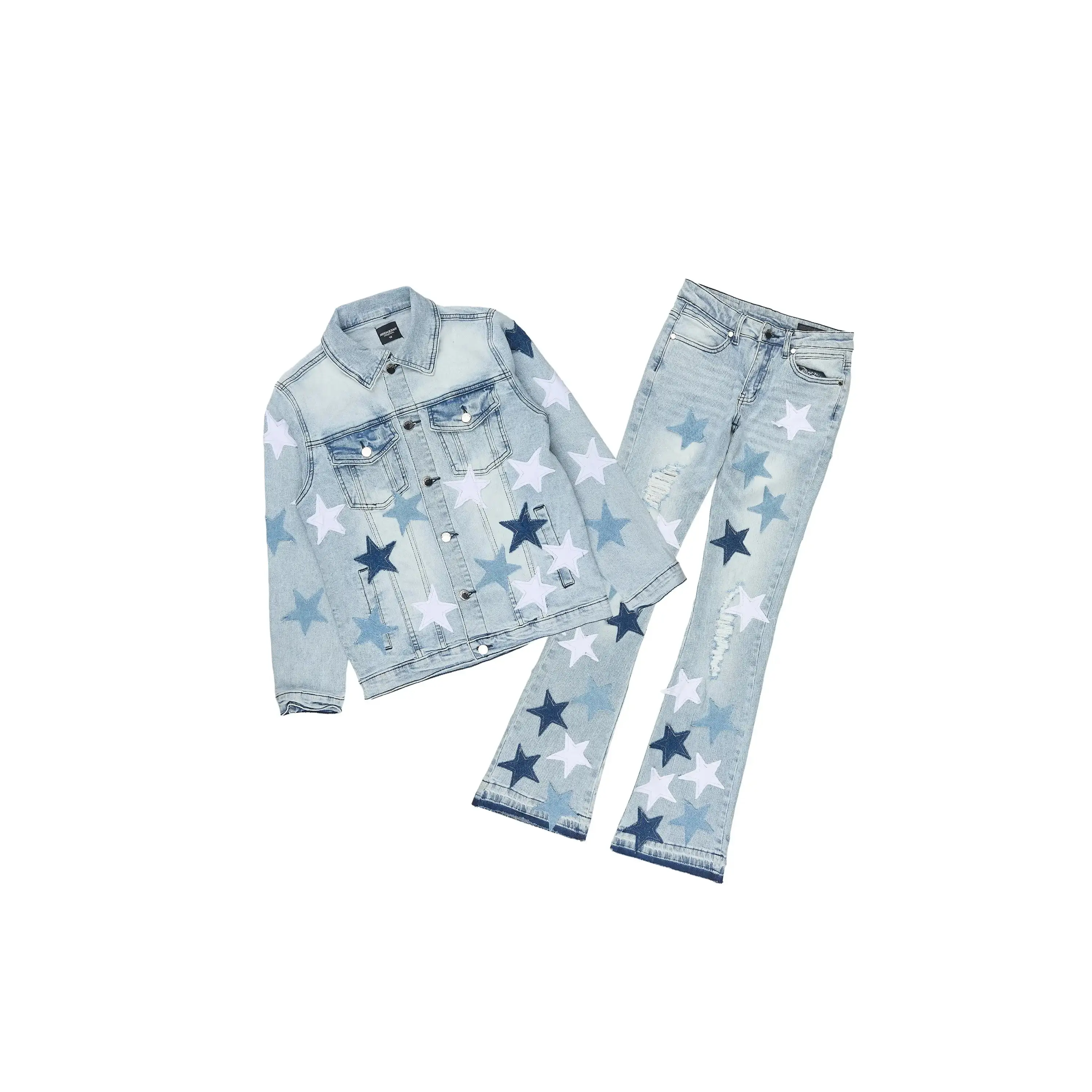 Boys Starlane Light Wash Denim Jacket & Stacked Jean Set Boys Starlane Light Wash Denim Jacket & Stacked Jean Set
