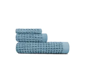 Bamboo Denim Waffle Bath Towel Set, Lightweight Sheet Cloth for Hand & Bathroom Use