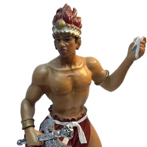 Orisha Chango 12 inches tall Resin Statue - Red and White Color - Symbol of Fire and Justice - Friday Day - Sacred Number 6 - Spiritual Protection and Victory in Legal Battles