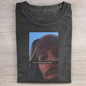 Jar of Dirt Meme Shirt, Funny Jack Sparrow T-shirt, Pirates of the Caribbean, Washed Black Vintage Tee, Movie Quote Pop Culture Gift