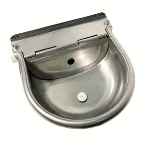 Automatic Livestock Waterer, Stainless Steel Water Bowl for Cattle, Horse, Dog, Sheep, Swine - Durable Farm Animal Drinking Dispenser with Float Valve