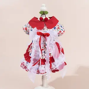 New Spring And Summer Cat Clothes Lolita Princess Skirt Small Body Bichin Maltese Cat Pet Clothing
