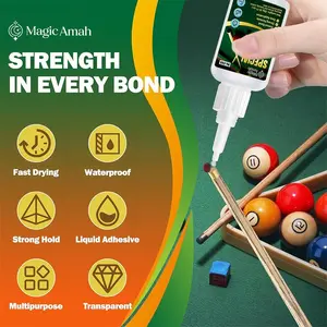 Billiard Cue Head Adhesive, Fast and Durable Glue, Easy 3-Step Operation, Perfect for Fixing and Replacing Billiard/cue Heads, Billiard Accessories
