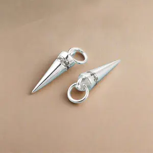 Spike CZ Charm - Silver, Unique Design, Elegant Finish, Ideal for Personalization, High-Quality Craftsmanship