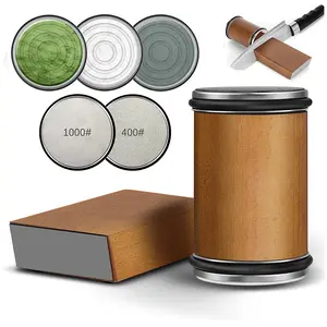 Double sided diamond sharpening machine with 15/20 ° magnetic angle for kitchen knives