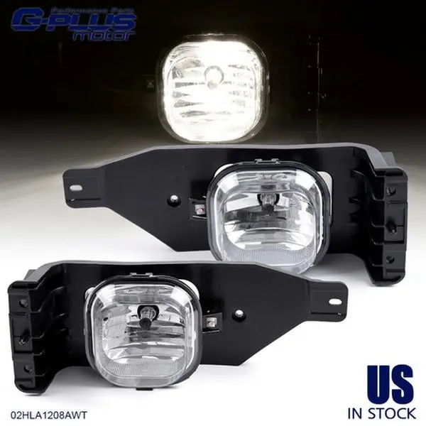 G-PLUS Fog Lights for 2005-2007 Ford F250 F350 F450 Super Duty Excursion OE Style Clear Lens Halogen Fog Light Assembly