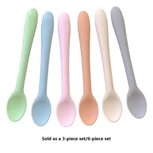Silicone Baby Spoon Set, Baby Feeding Spoon, Baby Utensils for Self Feeding, Safe Baby Feeding Tool for Home & Travel