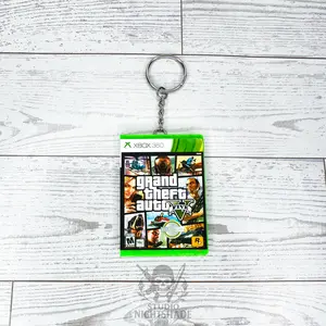 Mini Game Case Keychain Inspired by Grad Theft Auto V | Magnetic Opening Case with Mini Disc
