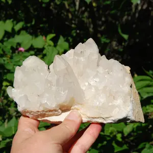 2lb 6.5" Large Clear Quartz Crystal Cluster, Zambia zc1