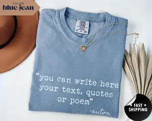 Pls [note test] Comfort Colors Custom Text Shirt, Personalized Quote Short Sleeve Tee, Custom Words Gift Shirt For Any Occasion