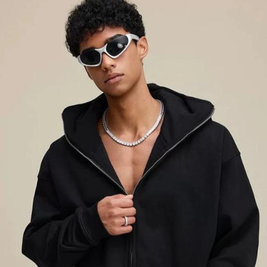 Balaclava Jacket Zip Up Fashion Double Layer Hoodie Hip Hop Outerwear Jacket Y2K Clothing for Men and Women