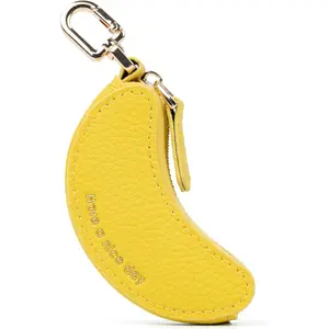 Have a nice day Cute Fruit Coin Purse Bag Charm,Mini Coin Change Purse & Pouch Holder Keychain Charm for Handbag Tote Wallet Airtag Accessories,Kawaii Fruit Bag Charms for Girl Women Yellow Banana