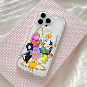 Adventure Time Phone Case Suitable for iPhone 16e, 16, 15, 14, 13, 12, 11 Pro Max, X, XR, XS Max, 8, 7 Plus Transparent TPU Soft Back Cover