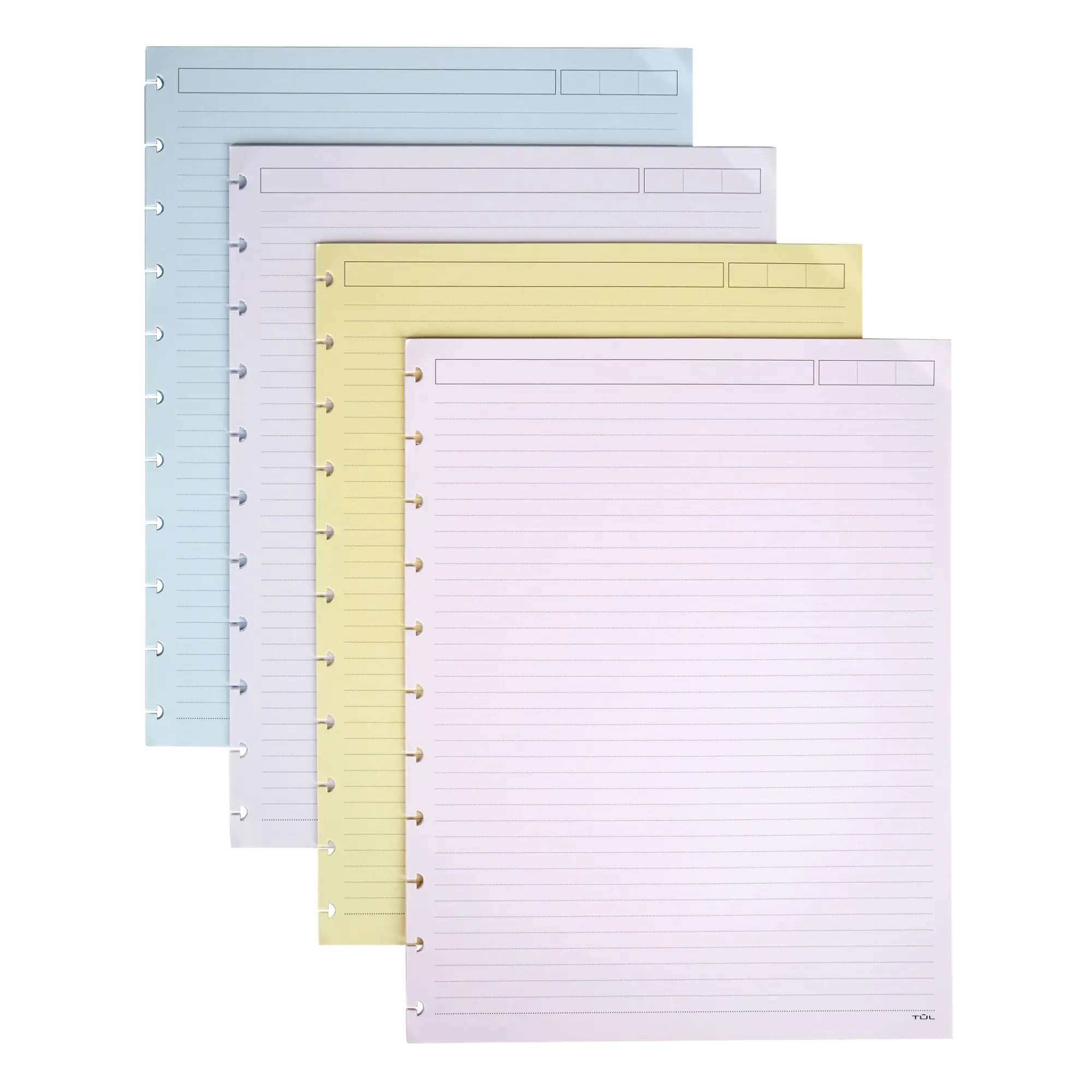 TUL® Discbound Notebook Refill Pages, Letter Size, Narrow Ruled, 50 Sheets, Assorted Colors