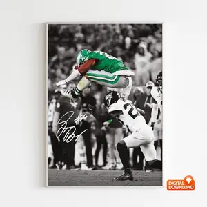 Saquon Barkley Eagles Vintage Poster Bedroom Decor & Wall Art Sports Memorabilia Print