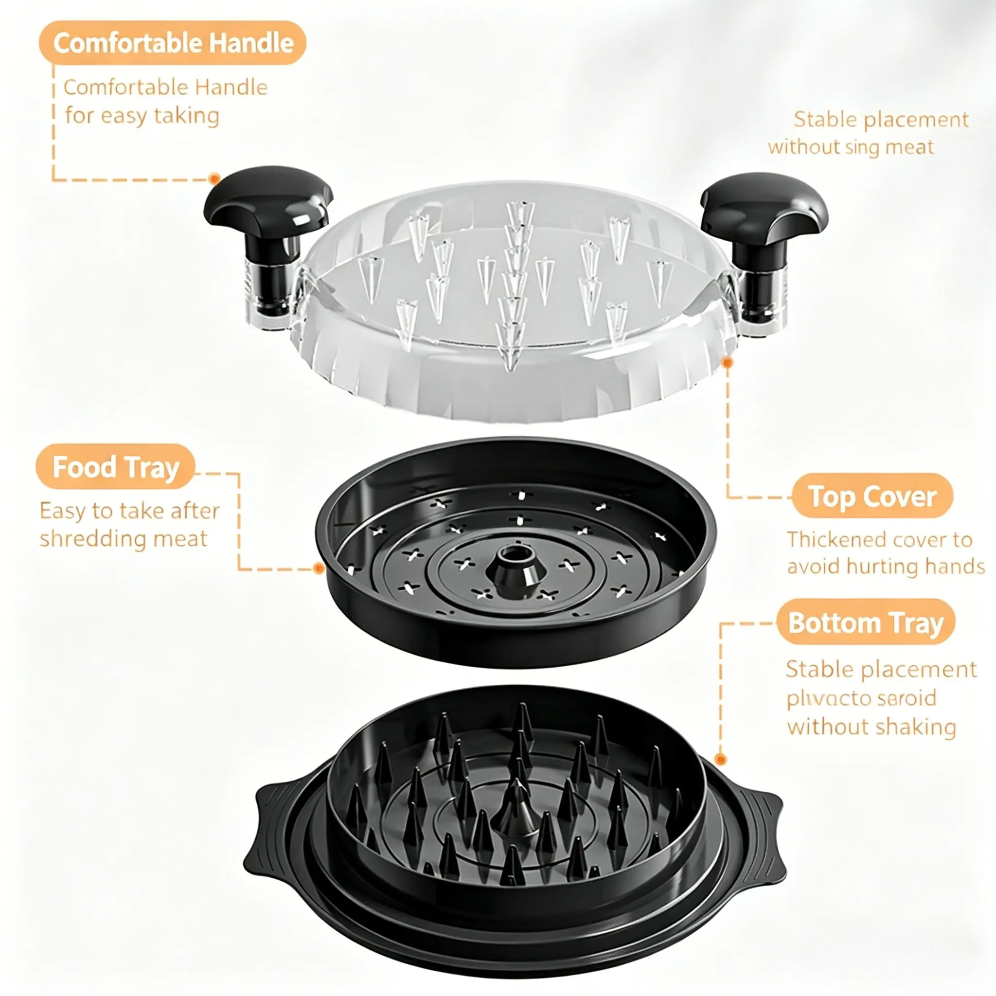 Chicken Meat Grinder, Shredder Separator, Mincer Machine, Transparent Lid, Efficient Meat Processing Tool, Easy to Use Kitchen Appliance, Kitchen Gadgets