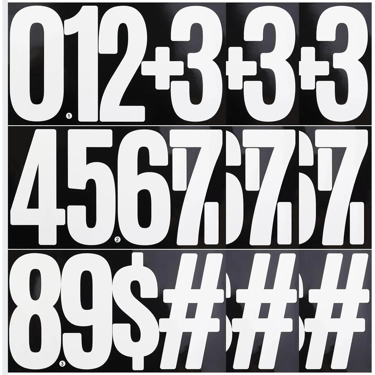 6 Inch Large Number Stickers 0-9 Numbers, 9 Sheets Self Adhesive and  Number Sticker for Bins, Mailbox, House Numbers - White