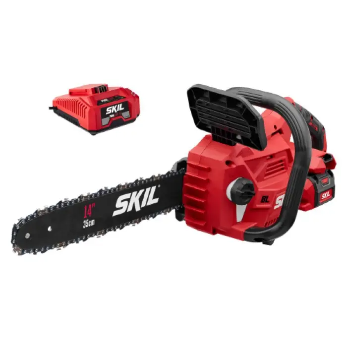 Skil CS4555-10 Cordless 14 in. 40V Power Chainsaw Kit - 2.5Ah Battery, Ideal for Wood Surfaces (Chervon North America Backed)