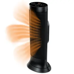 Honeywell Slim Ceramic Tower Heater Black: Indoor Space Heater, Adjustable Thermostat, 1500W, Fan Driven, No Assembly Required
