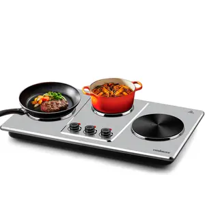 Cusimax Hot Plate Electric,Countertop Infrared Triple Burner with 7″ Ceramic Glass Cooktop,Electric Hot Plate for Cooking,11 Level Temperature Setting