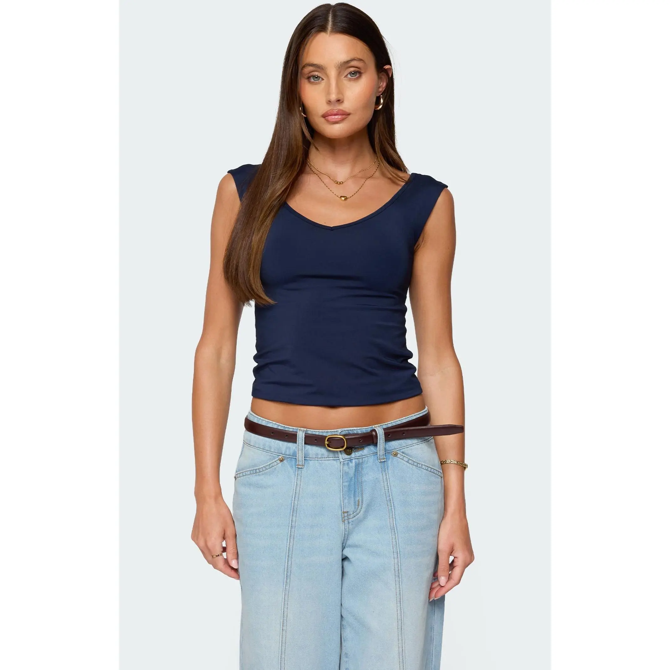 Edikted Women's Angeline Wide v Neck Top
